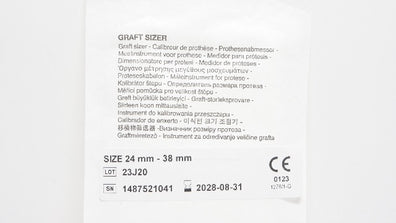 Intervascular SAS 1487521041 3145/5 Getinge Graft Sizer 24mm - 38mm